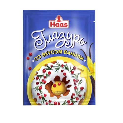 Haas глазурь со вкусом ванили, 75 гр Haas глазурь со вкусом ванили, 75 гр